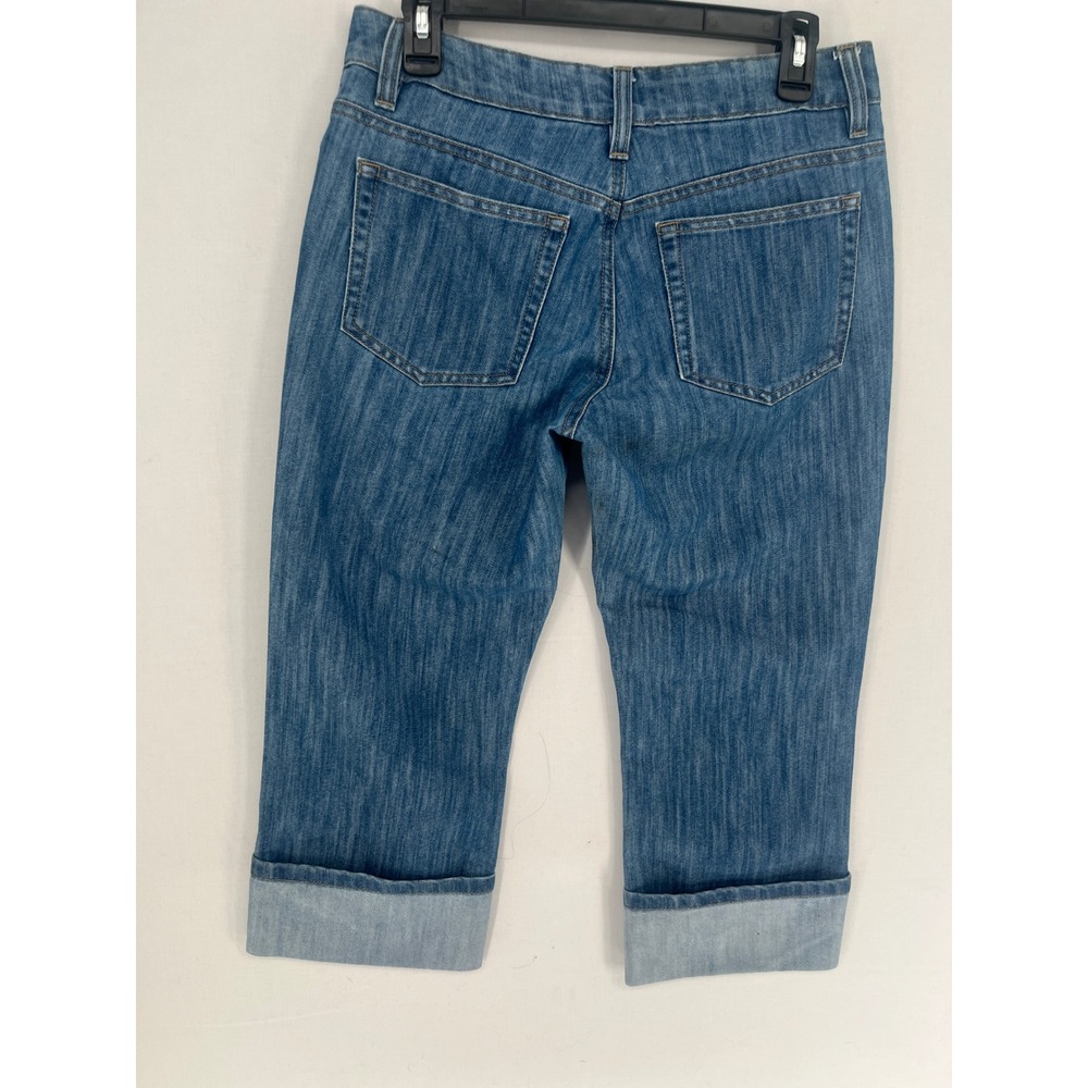 Merona Womens Denim Capri Jeans Size 6R Fit 1 Medium Wash Cuffed Cropped Pants